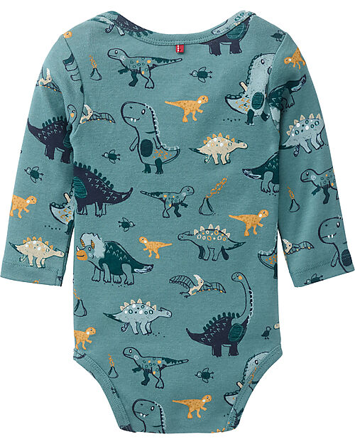 People Wear Organic Long Sleeve Body - Dinosaur Print - 100% Cotton - GOTS Certification Long Sleeves Bodies