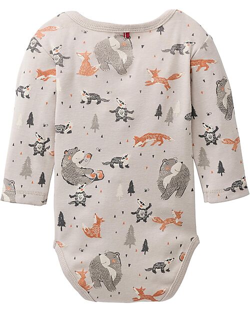 People Wear Organic Long Sleeve Body - Forest Animals Print - 100% Cotton - GOTS Certification Long Sleeves Bodies