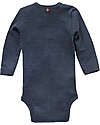 People Wear Organic Long Sleeve Bodysuit - Dark Blue - Organic Wool and Silk GOTS Long Sleeves Bodies