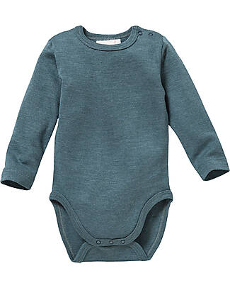 People Wear Organic Long Sleeve Bodysuit - Emerald - Organic Wool and Silk GOTS Long Sleeves Bodies