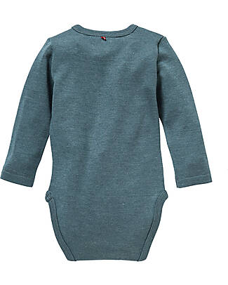 People Wear Organic Long Sleeve Bodysuit - Emerald - Organic Wool and Silk GOTS Long Sleeves Bodies