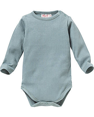 People Wear Organic Long Sleeve Bodysuit - Eucalyptus - Ribbed Knit in Organic Cotton GOTS Long Sleeves Bodies