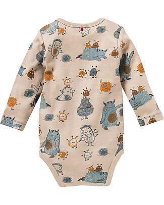 People Wear Organic Long Sleeve Bodysuit - Monster Taupe - Organic Cotton GOTS Long Sleeves Bodies