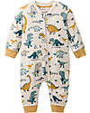 People Wear Organic Long Sleeve Romper with Zipper - Dinosaur Print - 100% Cotton - GOTS Certification Babygrows