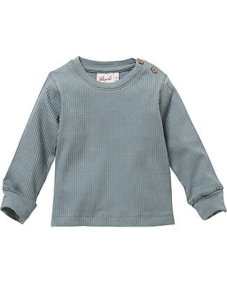 People Wear Organic Long Sleeve Shirt - Eucalyptus - Ribbed Knit in Organic Cotton GOTS Long Sleeves Tops