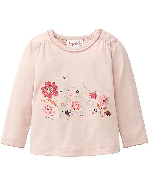 People Wear Organic Long Sleeve T-Shirt - Mouse Pattern - 100% Organic Cotton - GOTS Certification Long Sleeves Tops