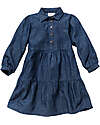 People Wear Organic Long-Sleeved Dress - Melange Blue - Organic Cotton Denim GOTS Dresses_