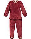 People Wear Organic Long-Sleeved Pajamas - Dark Red Lines - GOTS Organic Cotton - Soft and Warm Pyjamas
