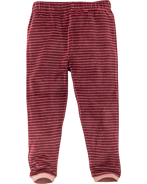 People Wear Organic Long-Sleeved Pajamas - Dark Red Lines - GOTS Organic Cotton - Soft and Warm Pyjamas