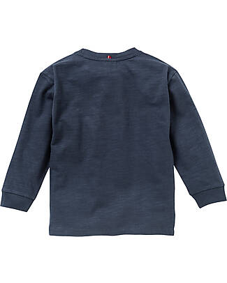 People Wear Organic Long-Sleeved Shirt - Bear Night Blue - Organic Cotton GOTS Long Sleeves Tops