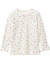 People Wear Organic Long-sleeved sweater with flowers - cream - ruffle edges - cotton GOTS Shirts And Blouses