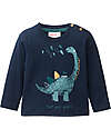 People Wear Organic Long-Sleeved T-Shirt "Dino" - Dark Blue - Organic Cotton - GOTS Certified Long Sleeves Tops