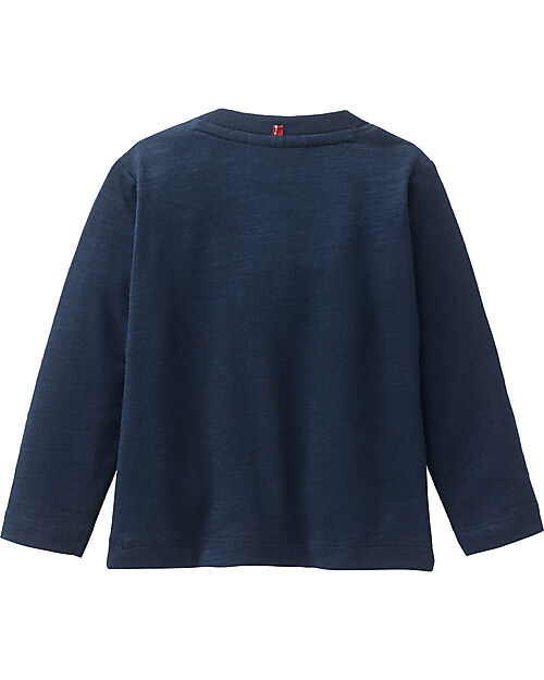 People Wear Organic Long-Sleeved T-Shirt "Dino" - Dark Blue - Organic Cotton - GOTS Certified Long Sleeves Tops