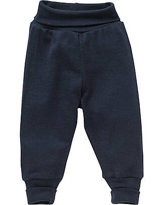 People Wear Organic Long Trousers - Dark Blue - Organic Wool and Silk GOTS Trousers