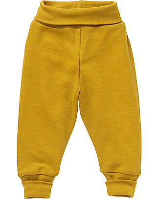 People Wear Organic Long Trousers - Mustard Yellow - Organic Wool and Silk GOTS Trousers