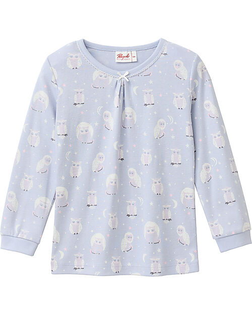 People Wear Organic Owls Long Pajamas - Indigo - GOTS Cotton Pyjamas