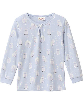 People Wear Organic Owls Long Pajamas - Indigo - GOTS Cotton Pyjamas