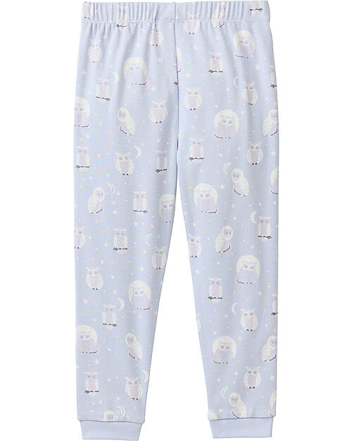 People Wear Organic Owls Long Pajamas - Indigo - GOTS Cotton Pyjamas
