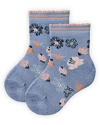 People Wear Organic Pack of 2 Ruffle Edge Socks - Pink and Indigo - GOTS Certification Socks