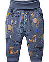People Wear Organic Reversible Waist Animal Trousers - Blue - Cotton GOTS Trousers