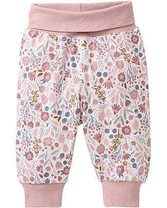 People Wear Organic Reversible waist floral trousers - pink - GOTS cotton Trousers