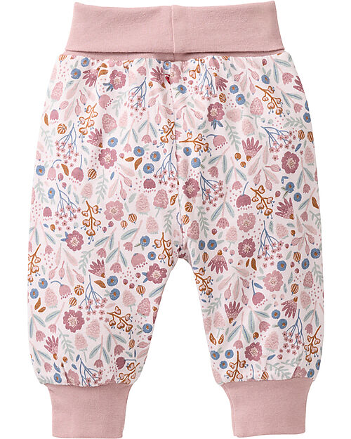 People Wear Organic Reversible waist floral trousers - pink - GOTS cotton Trousers