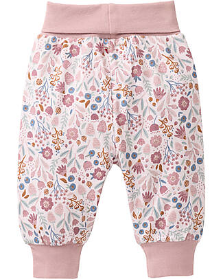 People Wear Organic Reversible waist floral trousers - pink - GOTS cotton Trousers