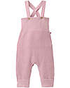 People Wear Organic Ribbed Bib Shorts with Buttons - Pink - Cotton GOTS Dungarees