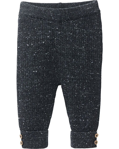 People Wear Organic Ribbed knit Pants - Black - GOTS Certification Trousers