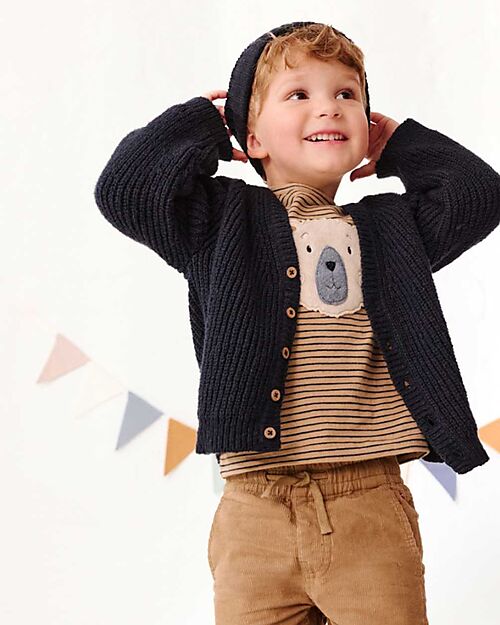 People Wear Organic Strick Jacke - Blue - GOTS Cotton Cardigans