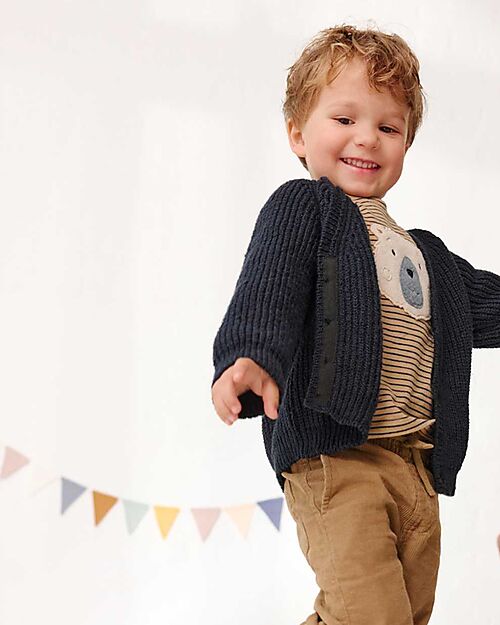 People Wear Organic Strick Jacke - Blue - GOTS Cotton Cardigans