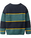 People Wear Organic Striped Knit Sweater - Black and Green - 100% Organic Cotton - GOTS Certified Jumpers