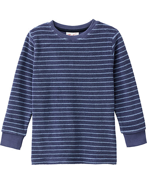 People Wear Organic Striped Long Pajamas - Blue - GOTS Certification Pyjamas