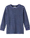 People Wear Organic Striped Long Pajamas - Blue - GOTS Certification Pyjamas