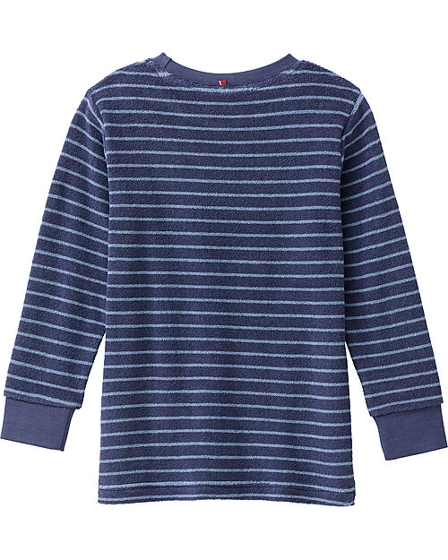 People Wear Organic Striped Long Pajamas - Blue - GOTS Certification Pyjamas