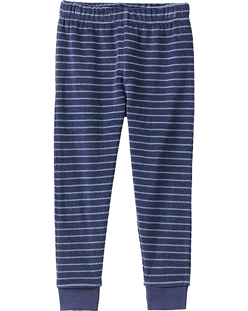 People Wear Organic Striped Long Pajamas - Blue - GOTS Certification Pyjamas