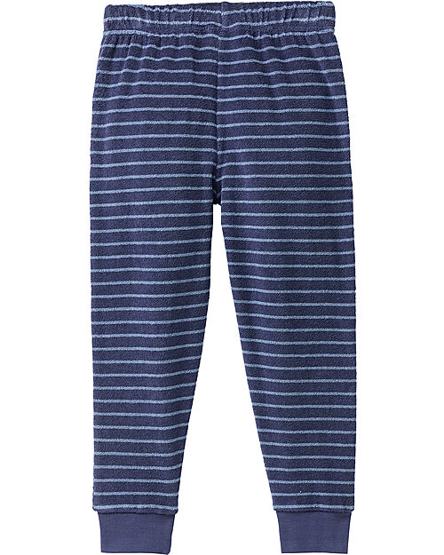 People Wear Organic Striped Long Pajamas - Blue - GOTS Certification Pyjamas