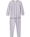 People Wear Organic Striped Pyjamas with Cuffs - White and Grey - GOTS Cotton Pyjamas