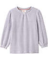 People Wear Organic Striped Pyjamas with Cuffs - White and Grey - GOTS Cotton Pyjamas