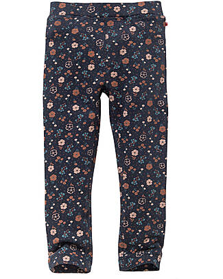 People Wear Organic Sweat Leggings - Midnight Blue Flowers - Organic Cotton GOTS Leggings