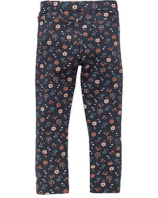 People Wear Organic Sweat Leggings - Midnight Blue Flowers - Organic Cotton GOTS Leggings