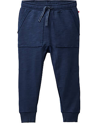 People Wear Organic Sweatpants Front Pockets - Blue - Cotton GOTS Trousers