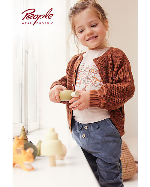 People Wear Organic Sweatpants - Midnight Blue - GOTS Organic Cotton Fleece Trousers