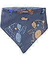People Wear Organic Teddy Bears Triangle Scarf - Blue - Cotton GOTS Bandana Bibs