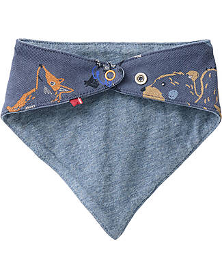 People Wear Organic Teddy Bears Triangle Scarf - Blue - Cotton GOTS Scarves