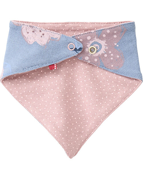 People Wear Organic Triangle Scarf Flowers - Indigo - Cotton GOTS Bandana Bibs