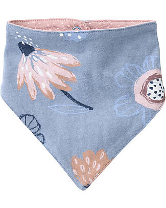 People Wear Organic Triangle Scarf Flowers - Indigo - Cotton GOTS Scarves
