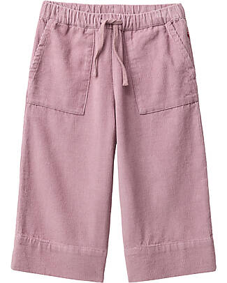 People Wear Organic Wide Corduroy Trousers 7/8 - Pink - 100% Organic Cotton Trousers