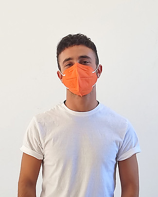 Personal Protective Equipment 1 x FFP2 Respiratory Protection Mask - Orange - CE Certified Face Mask for Personal Protection