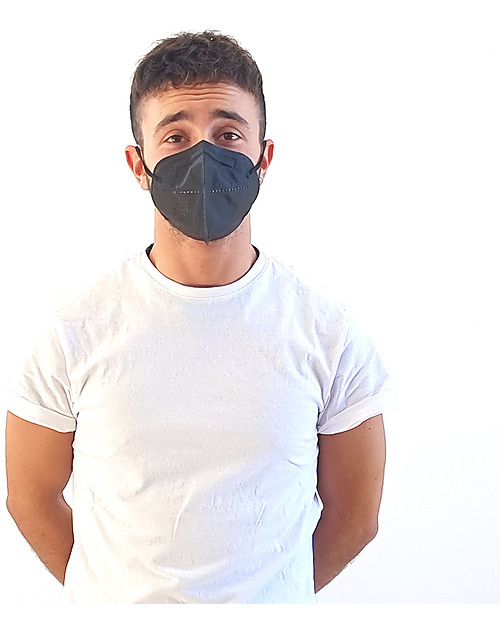 Personal Protective Equipment Box of 25 FFP2 Respiratory Protection Mask - Black - CE Certified Face Mask for Personal Protection